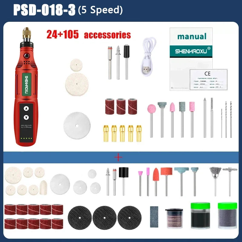 SHENHAOXU Mini Electric Grinder with USB Charging and Adjustable Speed PSD-018-3-group2