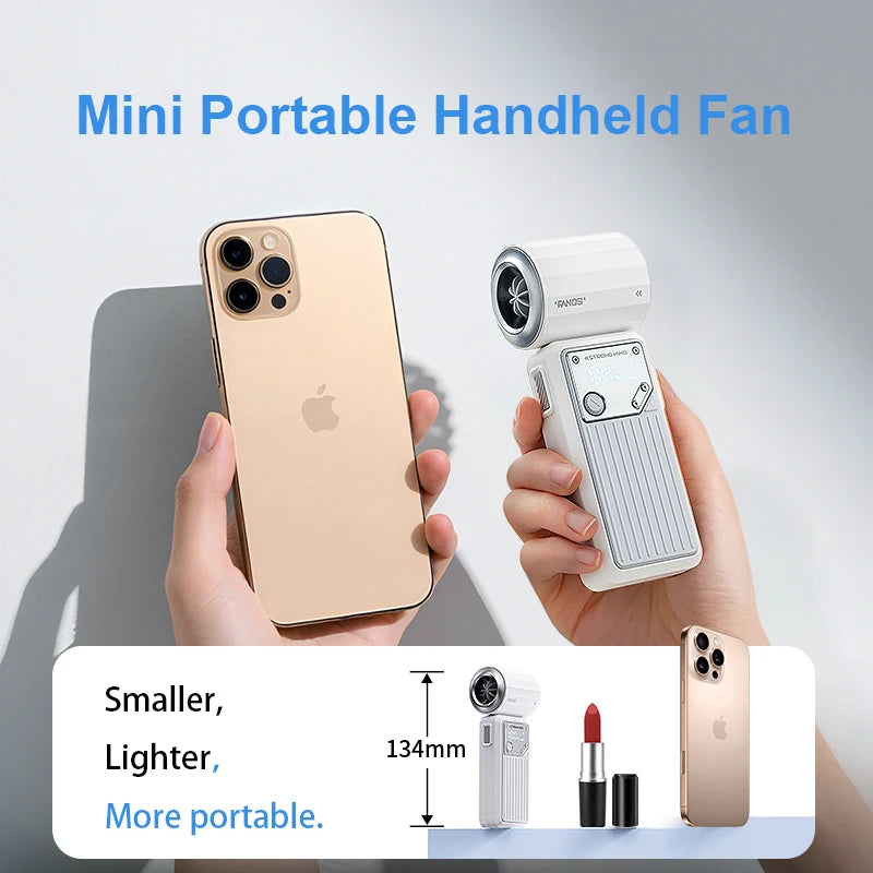Mini Handheld Fan 4000mAh &ndash; High-Speed Brushless Motor with Digital Display