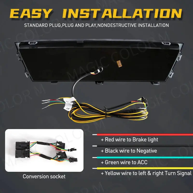 For Tesla Model Y 2019 2020 2021 2022 3-in-1 Functions Rear Running Light Brake Dynamic Yellow Turn Signal Lamp LED Pilot Light by InterCyprus Trading Ltd