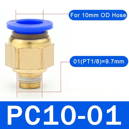 5PCS Pneumatic Quick-Connect Straight Fittings - Versatile Air Hose Connectors PC10-01 (1I8) / 5PCS
