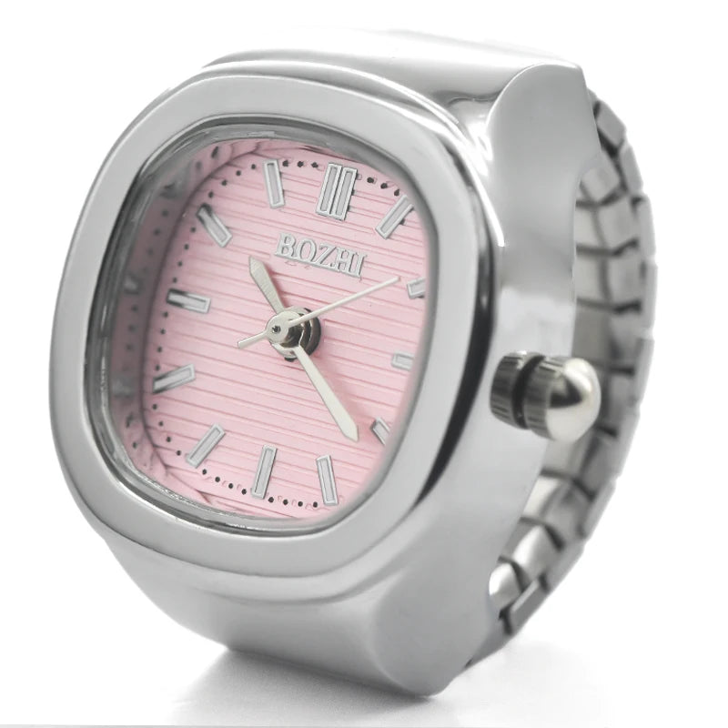 Ring Quartz Watch &ndash; Elegant Design for Couples silvery-pink