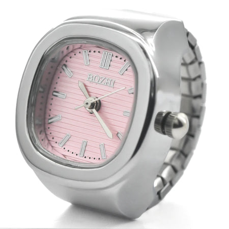 Ring Quartz Watch &ndash; Elegant Design for Couples silvery-pink