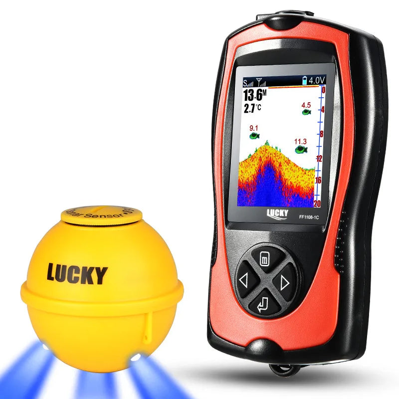 Lucky Sonar FF1108-1CWLA Wireless Fish Finder - Portable &amp; Rechargeable