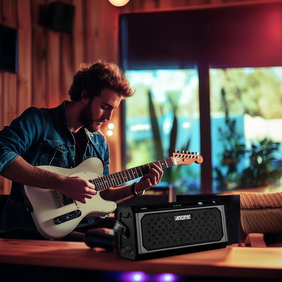 AROMA TG-08 10W Portable Electric Guitar Amp &ndash; 5 FX Drums