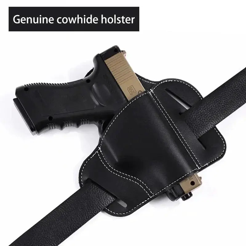 Right Hand Leather OWB Belt Holster For Glock 17 19 22 Shooting Gear by InterCyprus Trading Ltd