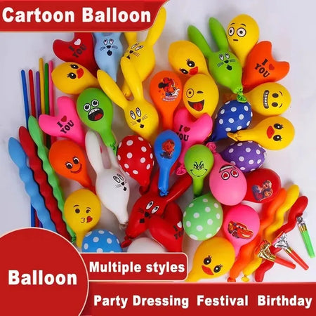 50/100Pcs 3D Cartoon Animal Balloons - Cute Duck Rabbit