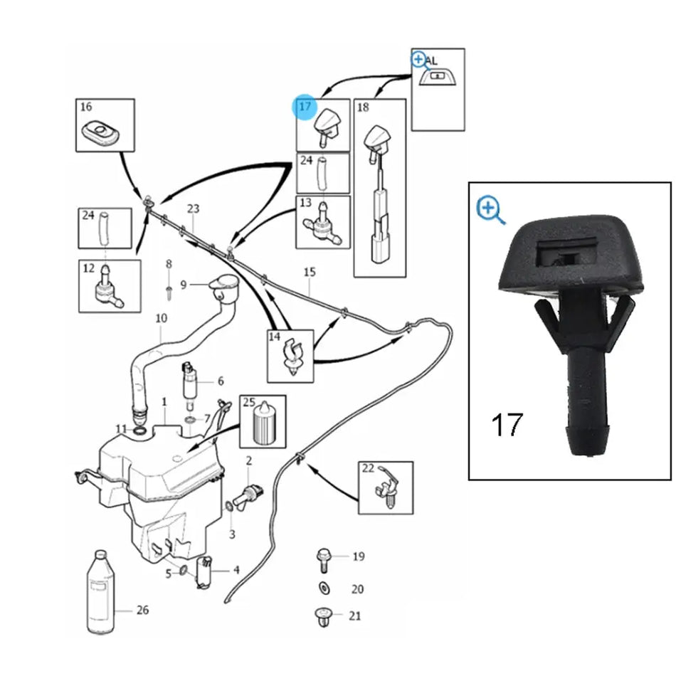 2PCS/Set Front Windscreen Windshield Wiper Washer Jet Nozzle For Volvo C30 V40 S40 V50 C70 S70 S80 XC70 XC90 Water Spray by InterCyprus Trading Ltd