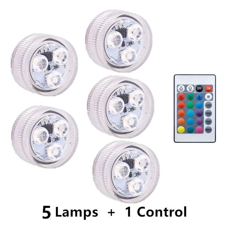 3LED Submersible Pool Lights With Remote &ndash; Color Changing Lamp 5 Controller 1