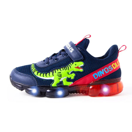 EXDINO T-Rex LED Light Up Sneakers for Boys (2-9Y) Navy-LED / EU 27 (US 10)