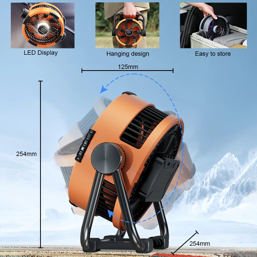 Camping Fan 20000mAh &ndash; Portable Wireless LED Air Circulator