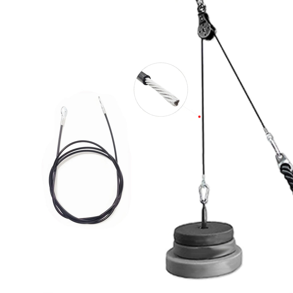 Heavy Duty Fitness Pulley Cable for Home Gym - 98/118 Inch, Durable Accessory