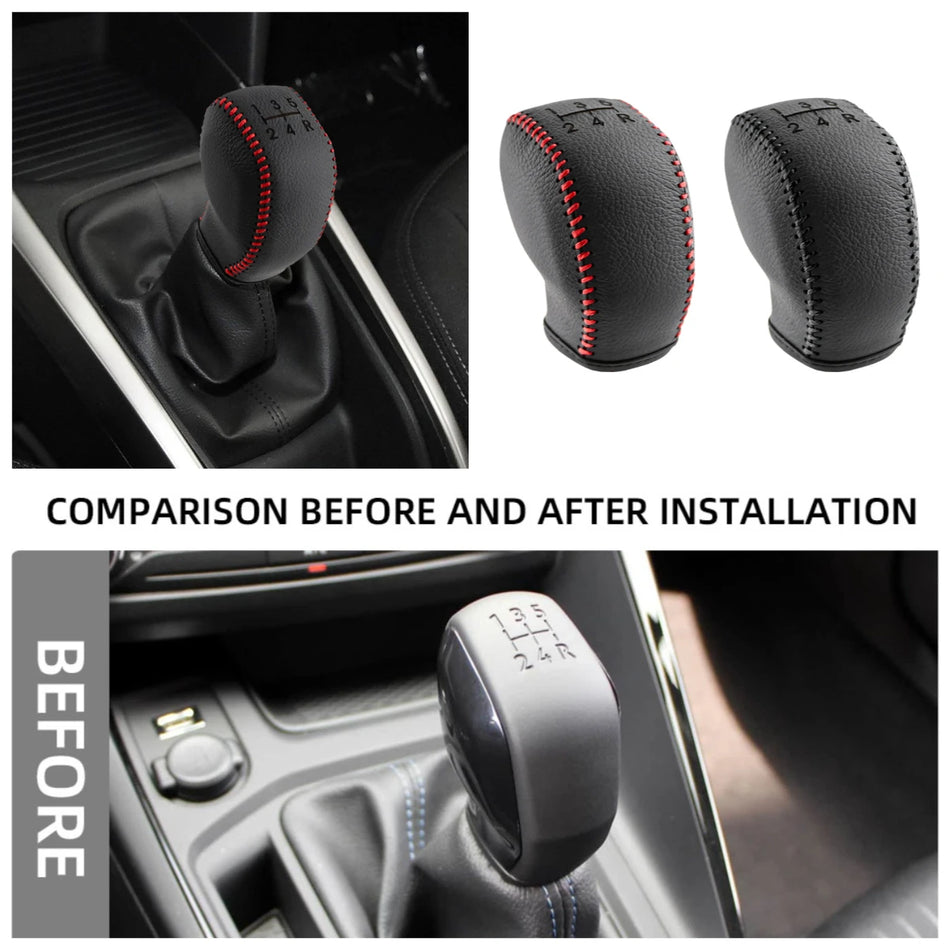 Pavarų perjungimo rankenėlės dangtelis Peugeot 208 301 308 2008 Partner Rifter odinis premium tiesioginis pritaikymas