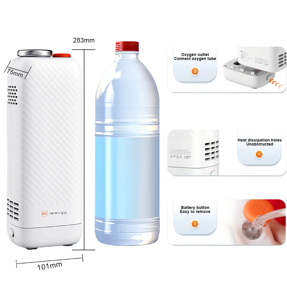 1L Przenośny Koncentrator Tlenu 1-5 Poziomów 93 Procent