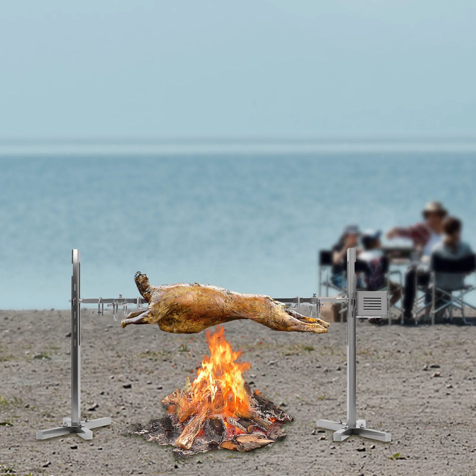 20W Rotisserie BBQ Grilis 5 Pavarų Aukščio Reguliavimas Nešiojamas