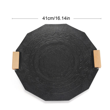 41CM Outdoors Grilling Pan &ndash; 5MM Thick Stone Coating black