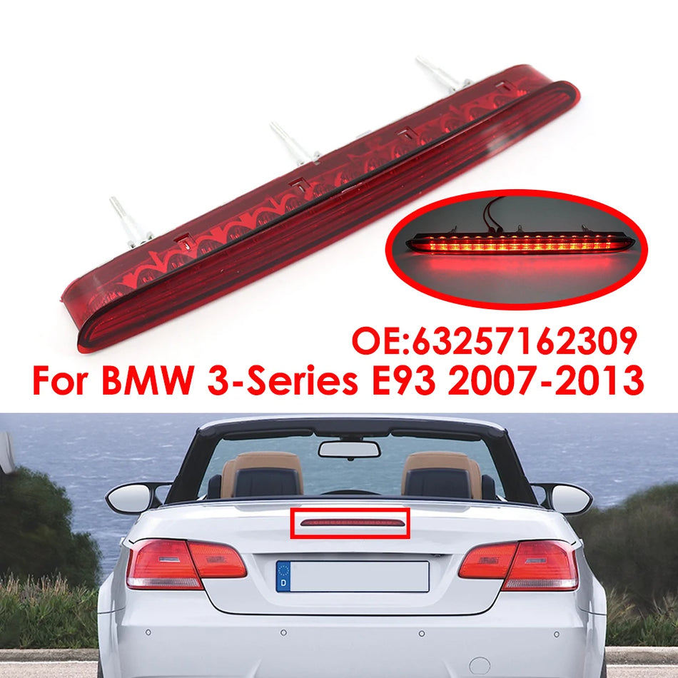 High Mount Stop Light Red LED Waterproof for BMW E93 Convertible 12V DC Brake Lamp Automotive Replacement