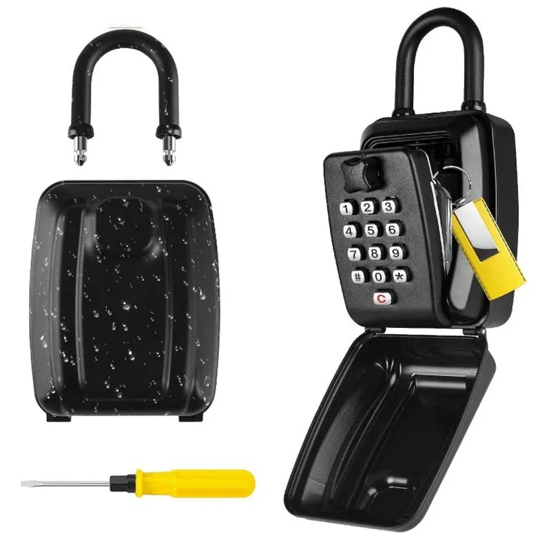 Password Combination Key Lock Box &ndash; Outdoor Waterproof Black-hook style