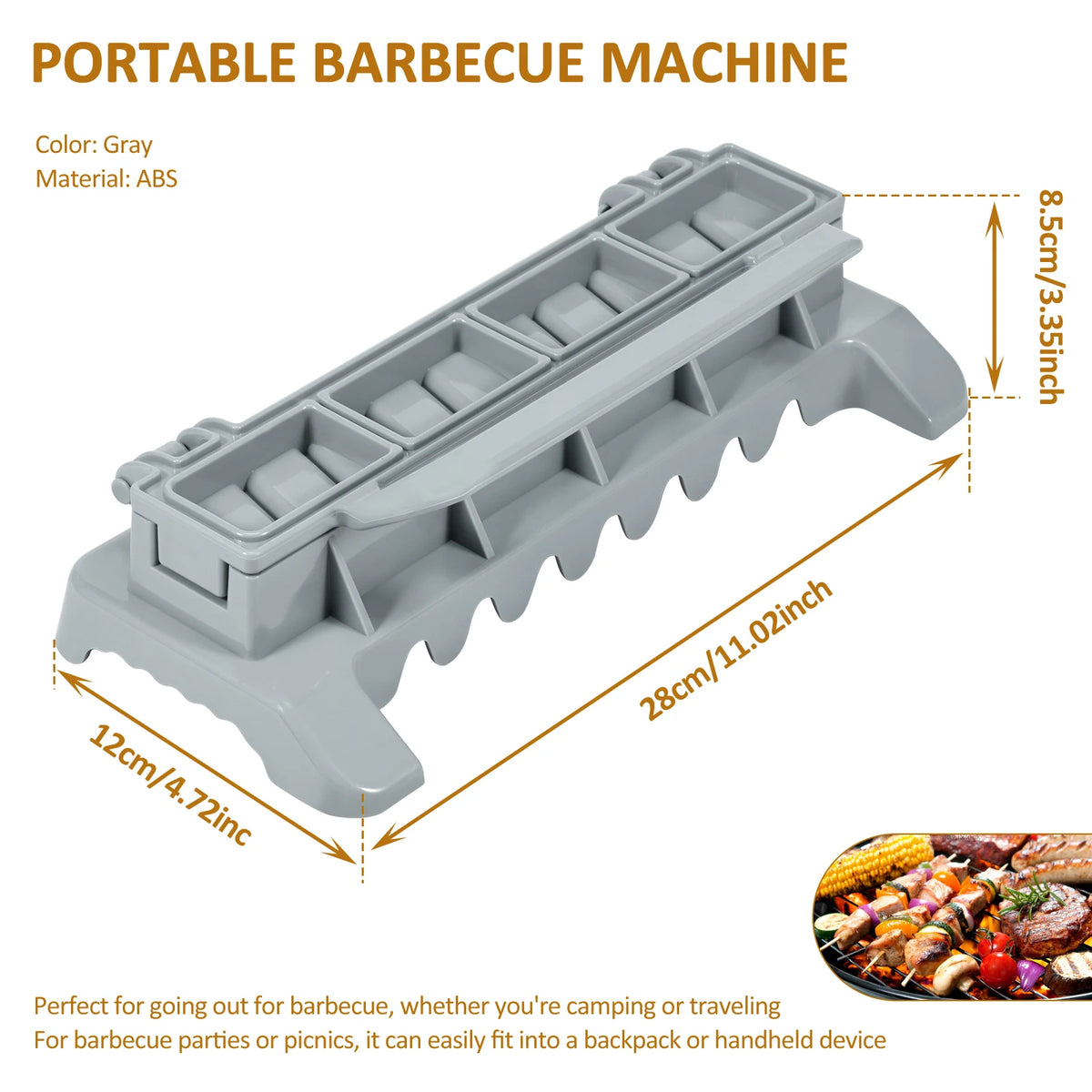 Portable Kebab Maker - Easy Manual Reusable Tool for Perfect Grilling