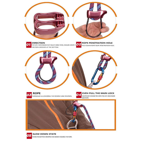 Rock Climbing Belay Rappel Device &ndash; Sturdy Alloy Build