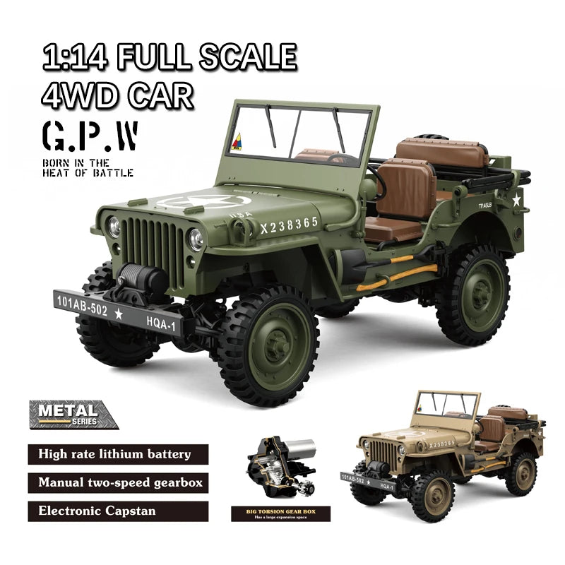 1/14 Willys Military Vehicle 2.4G 4WD HG4-58 - Ready to Run
