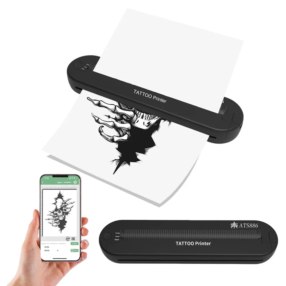 Ats886 A4 Tattoo Thermocopier &ndash; Wireless Bluetooth Transfer black