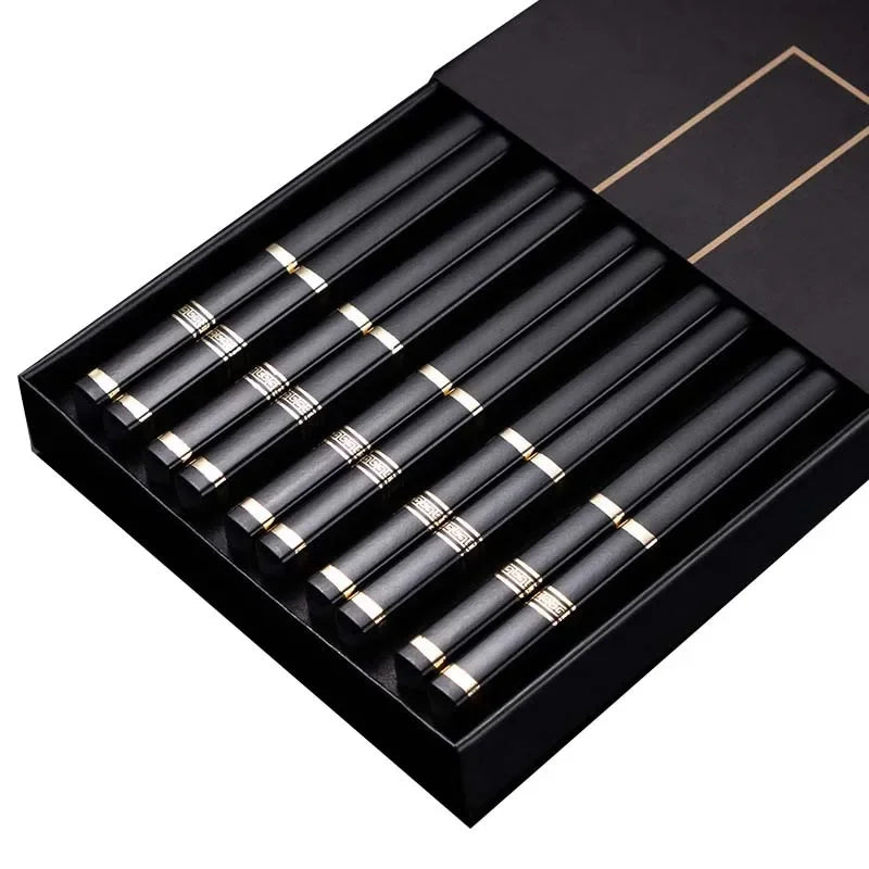 JANKNG Non-Slip Chopsticks &ndash; Elegant Dining Experience 5 Pairs Black CC