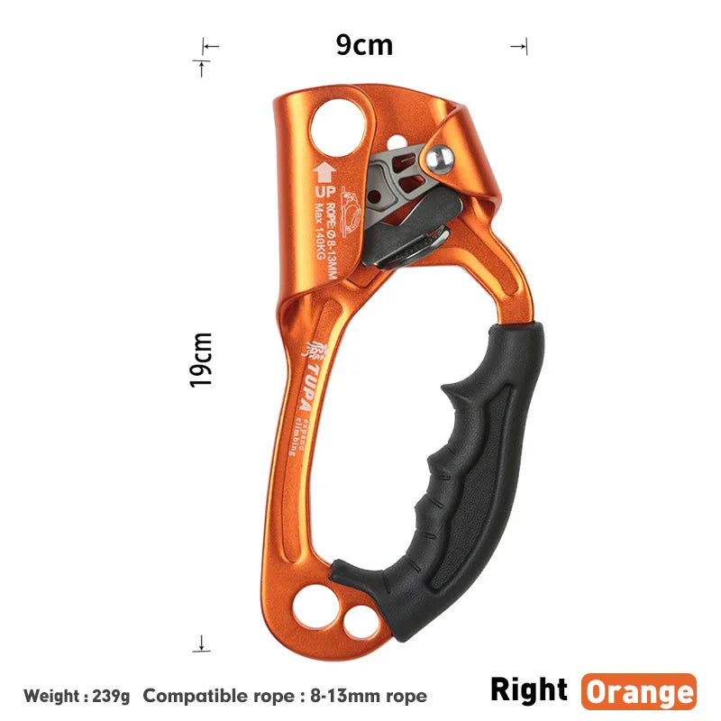 Outdoor Rock Climbing SRT Hand Ascender &ndash; Lightweight Right Orange