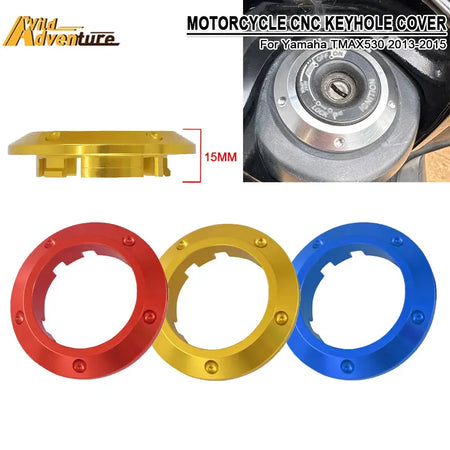 CNC Aluminum Motorcycle Lgnition Switch Cover Ring For Yamaha TMAX530 T-MAX 530 2013 2014 2015 Decorative Ring Key Accessories by InterCyprus Trading Ltd