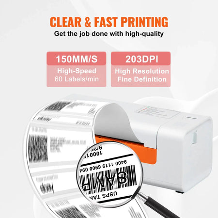 203DPI Desktop Thermal Label Printer USB Windows
