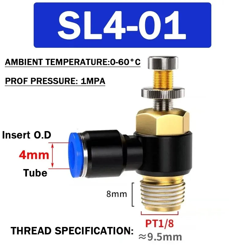 SL Throttle Valve 4 6 8 10 12mm Pneumatic &ndash; Fast Connection