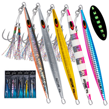 Goture Luminous Slow &amp; Fast Sinking Jig Fishing Lure for Saltwater Casting 5pcs Fast jig Lure / 200g