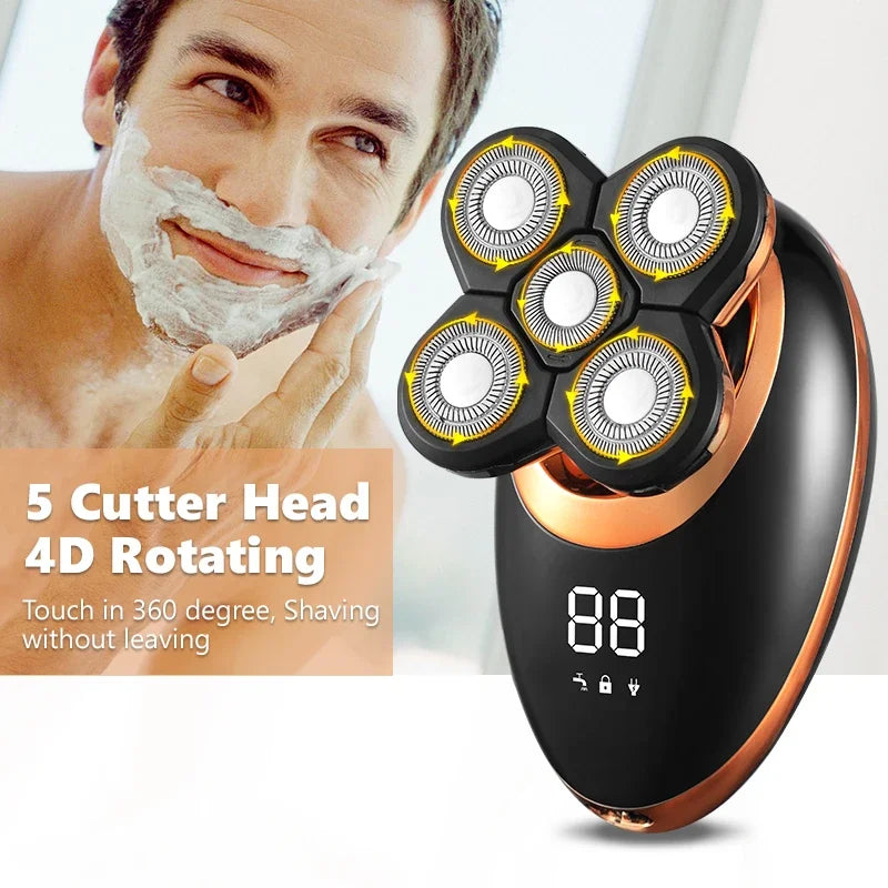 Mubittu 3-in-1 USB Rechargeable Electric Shaver with Floating Heads and Trimming Attachments