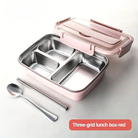 Easy Clean Bento Container - Leak Proof Stainless Steel Pink