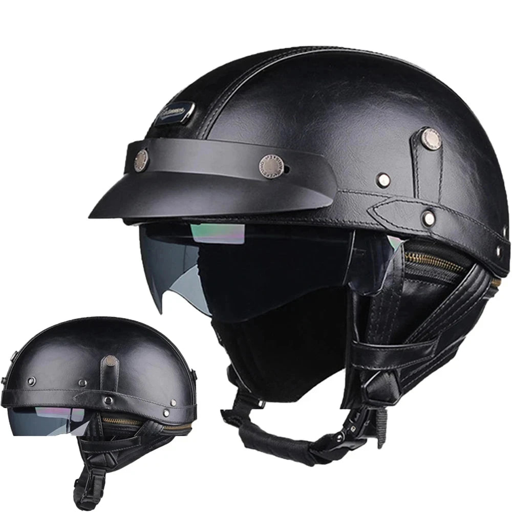 HEROBIKER 535 Half Helmet &ndash; Ultra-lightweight Comfort 535 Black Helmet / XL