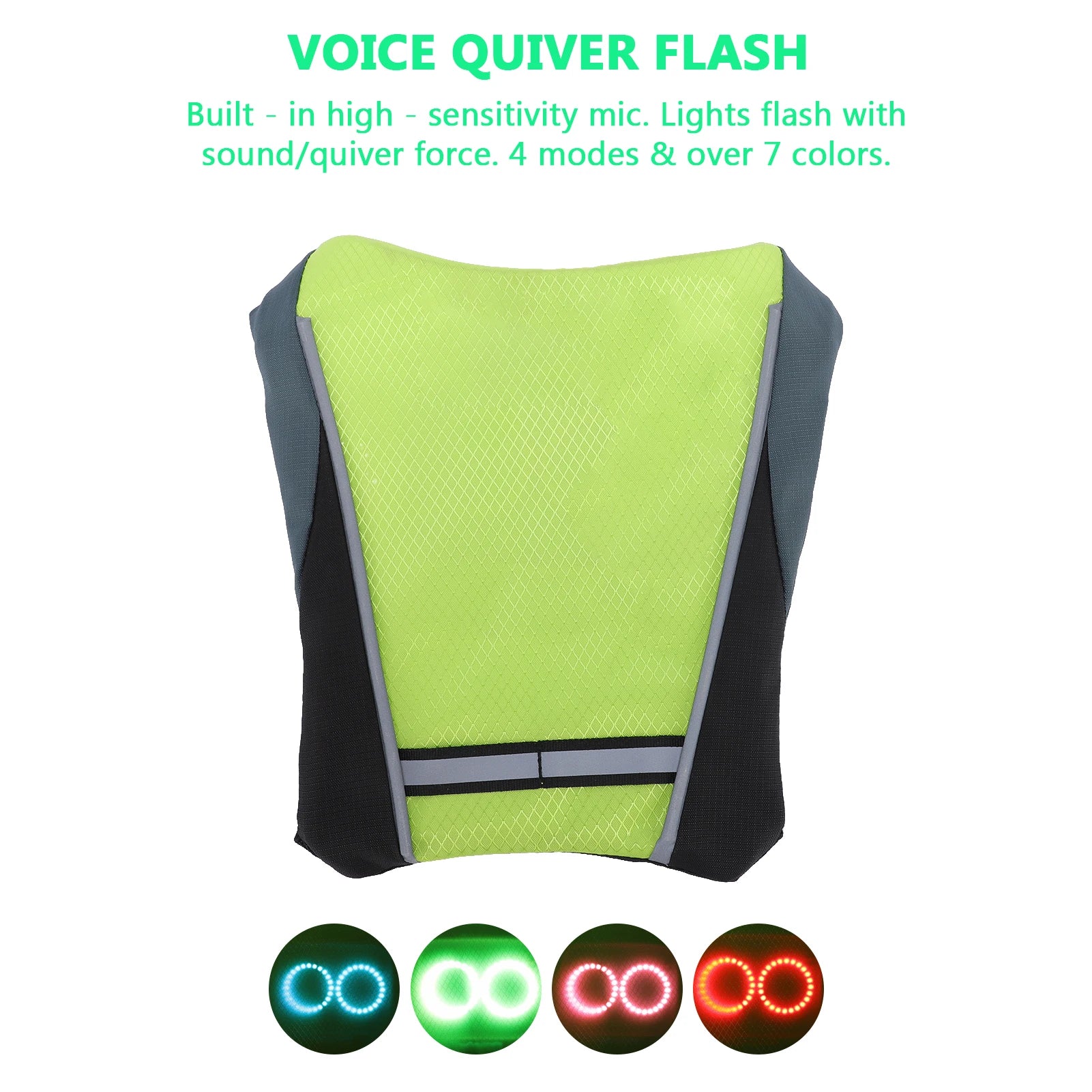 Colourful LED Running Vest - Voice Activated Lighting