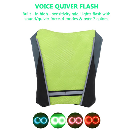 Colourful LED Running Vest - Voice Activated Lighting