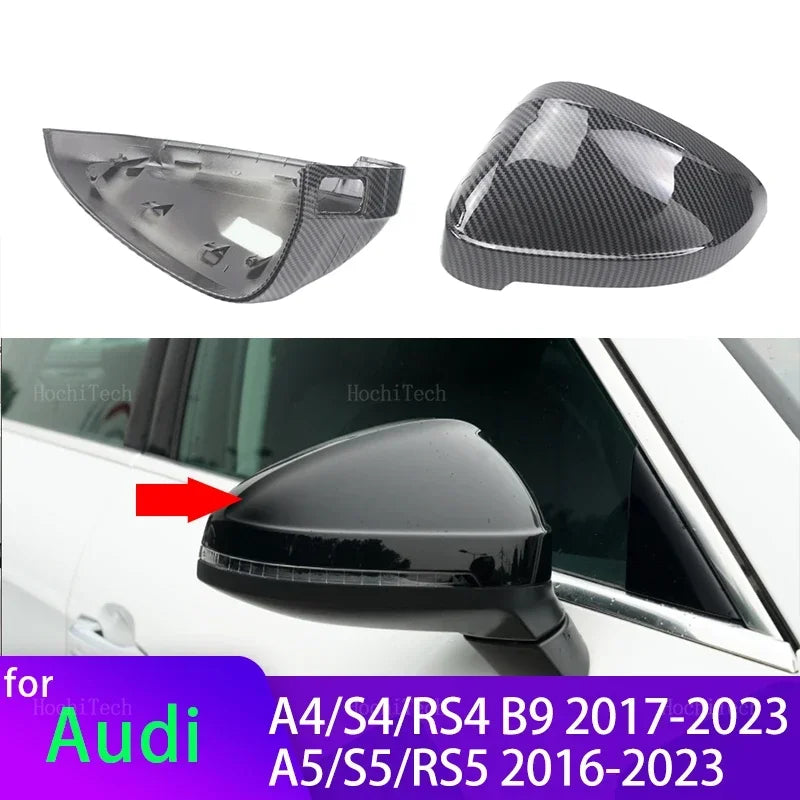 ABS Šoninių Veidrodžių Dangteliai Su Anglies Išvaizda Audi A4 B9 8W A5 S5