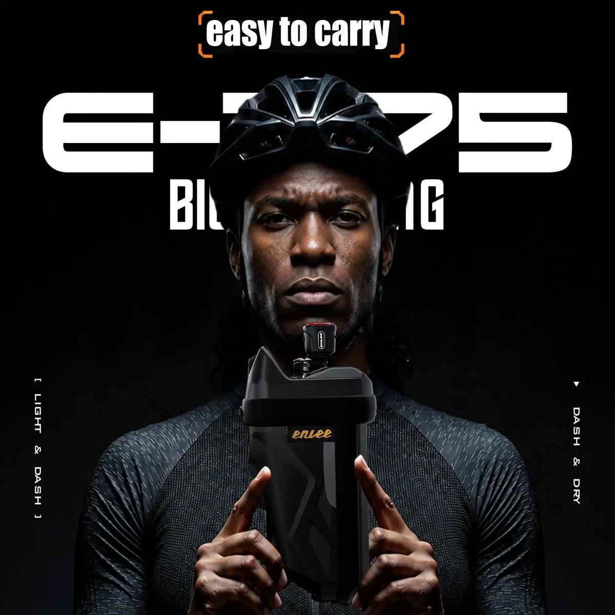 ENLEE Waterproof EVA Hard Shell Bicycle Saddle Bag 1.7L Large Capacity Reflective Striped Under Seat Tail Bag MTB Road Bike by InterCyprus Trading Ltd