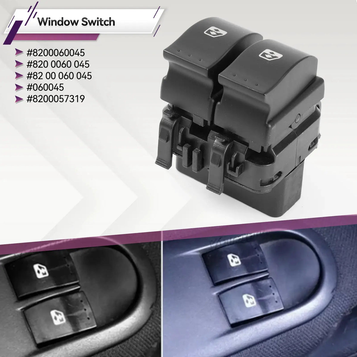 For Renault Clio II 2 1998-2015 8200060045 Car Electric Power Window Master Double Switch Lifter Control Button Front Left Fits by InterCyprus Trading Ltd