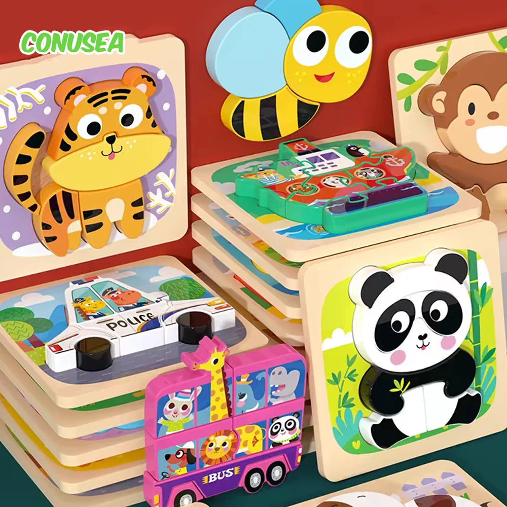 Montessori Wooden Puzzle Boards &ndash; Engaging Educational Toy for Toddlers