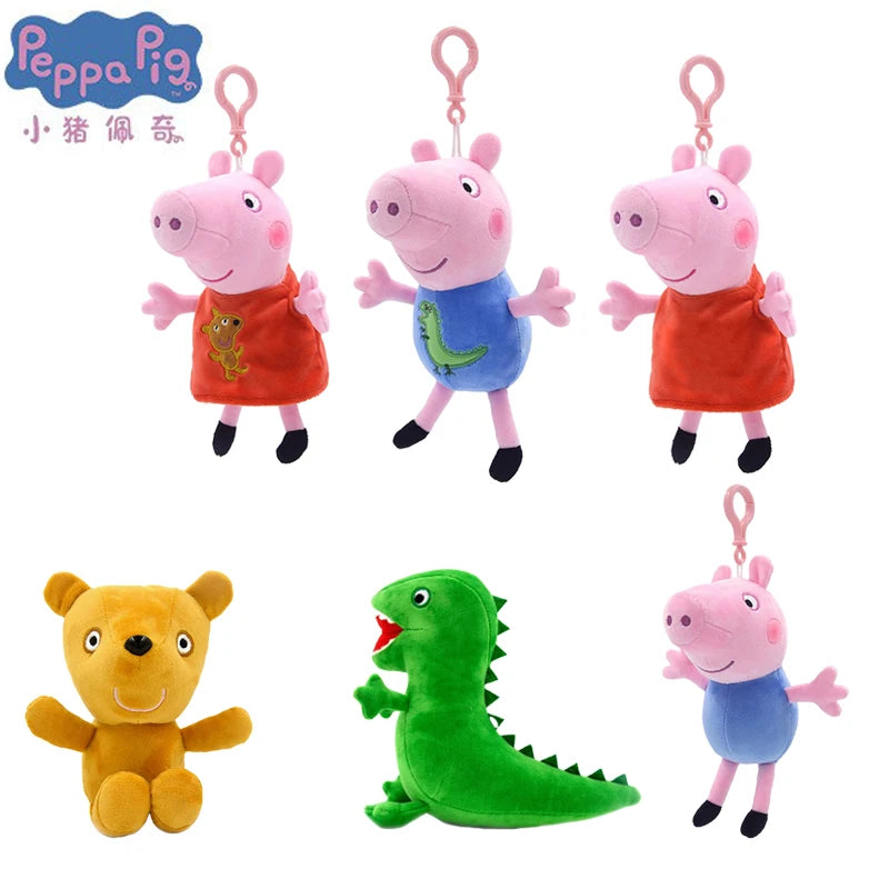 19cm Original Peppa Pig Plush Toy Genuine High Quality Soft Stuffed George Cartoon Animal Key Chain Doll Kids Birthday Gift