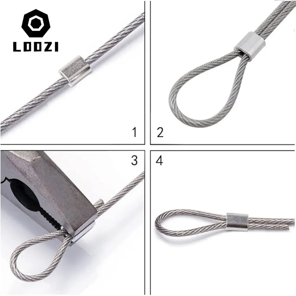 Aluminium 8-Type Wire Rope Crimp Sleeves and Ferrules for Secure Cable Locking