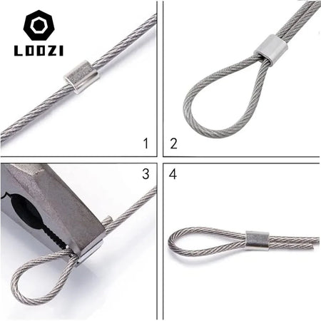 Aluminium 8-Type Wire Rope Crimp Sleeves and Ferrules for Secure Cable Locking