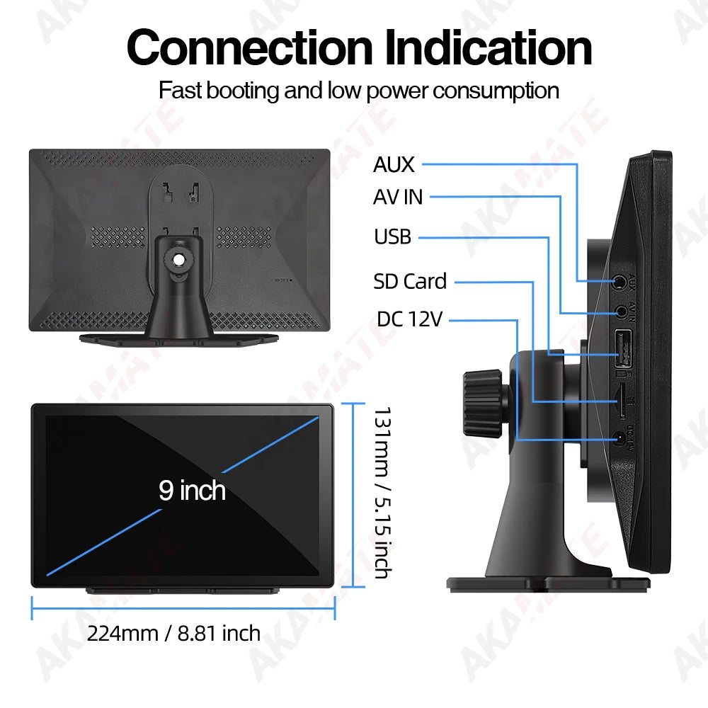 9Inch Multimedia Player Universal - CarPlay Android Auto
