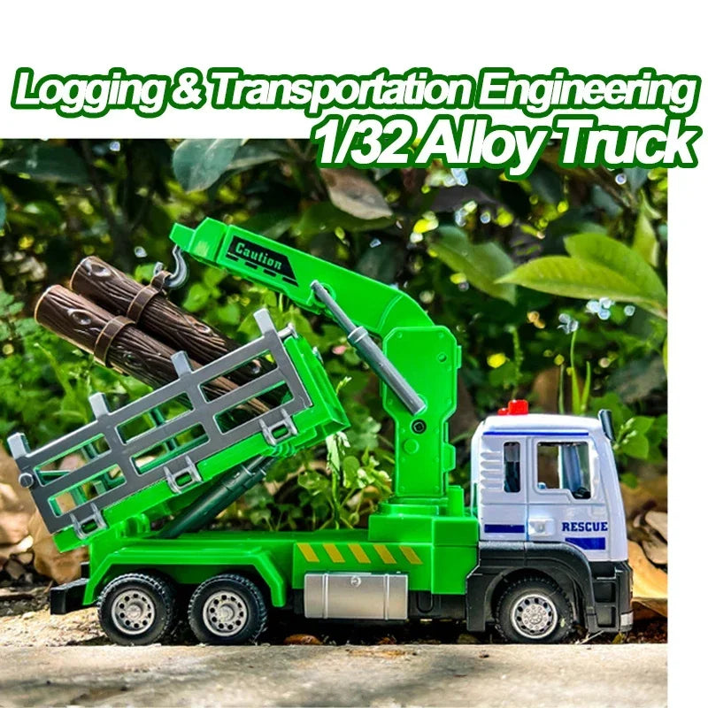 Diecast Alloy 1/32 Logging Truck &ndash; Movable LED Lights