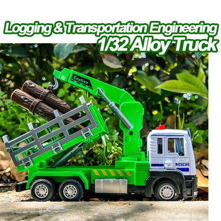 Diecast Alloy 1/32 Logging Truck &ndash; Movable LED Lights
