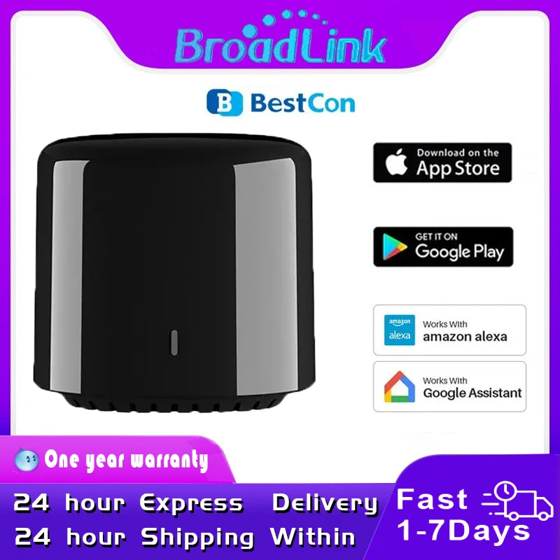 Broadlink BestCon RM4C Mini Smart WiFi IR Remote for Seamless Smart Home Control