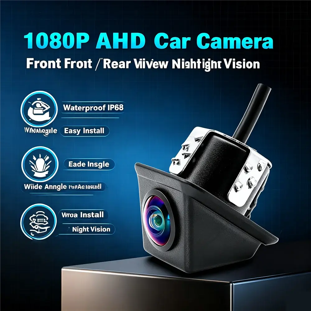 AHD 1080P Car Reverse Camera 20mm Embedded Rearview Camera Support Front/Rear Switch Parking Line Control Waterproof Vehicle Cam by InterCyprus Trading Ltd