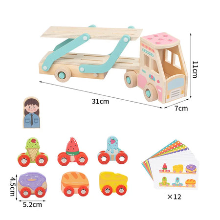 Wooden Double-Decker Truck BZS00654 &ndash; Montessori Toy BZS00654 B