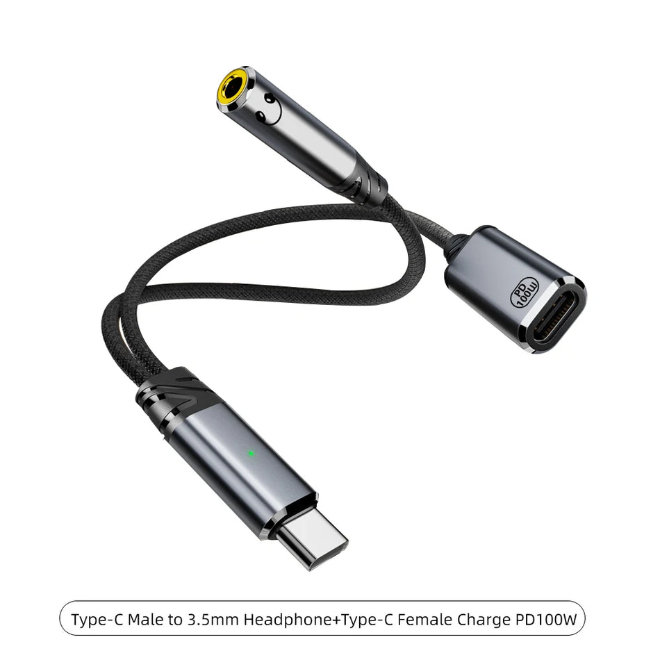 PD 100W USB-C to 3.5mm Audio &amp; Charging Adapter for iPhone 16